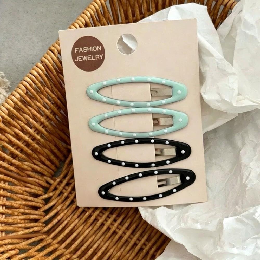4pcs 4PCS Polka Dot Hair Clips Oval Shape Snap Hair Pins Minimalist Hair Accessories  Hair Styling