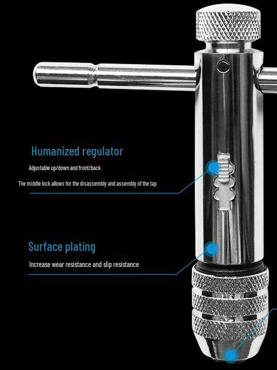 Adjustable Ratchet Tap Wrench - T-Type Extended Twist Tool M3-M6 Simple T-type Wrench