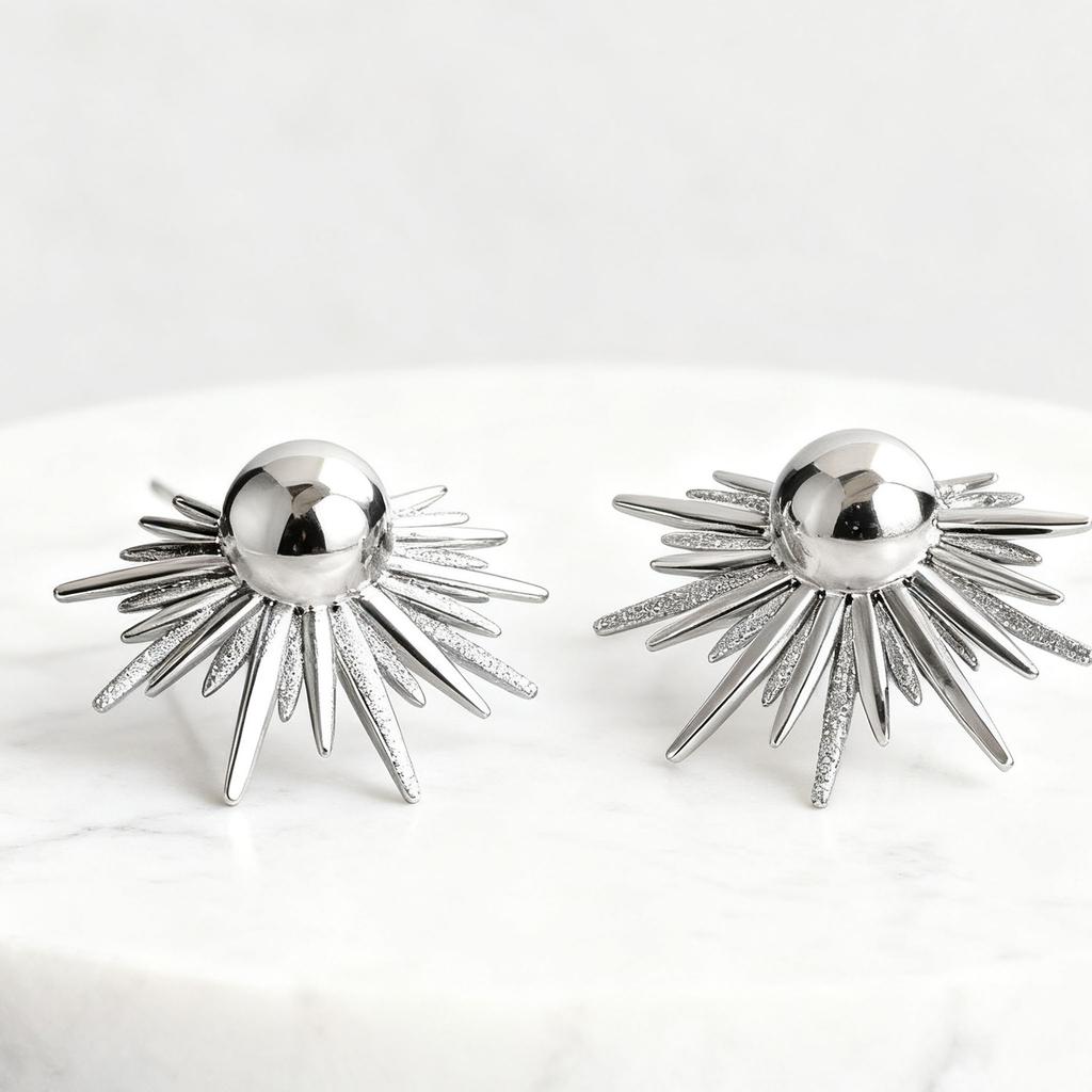 Exaggerated Irregular Geometric Metal Sun Earrings Creative Style Earrings