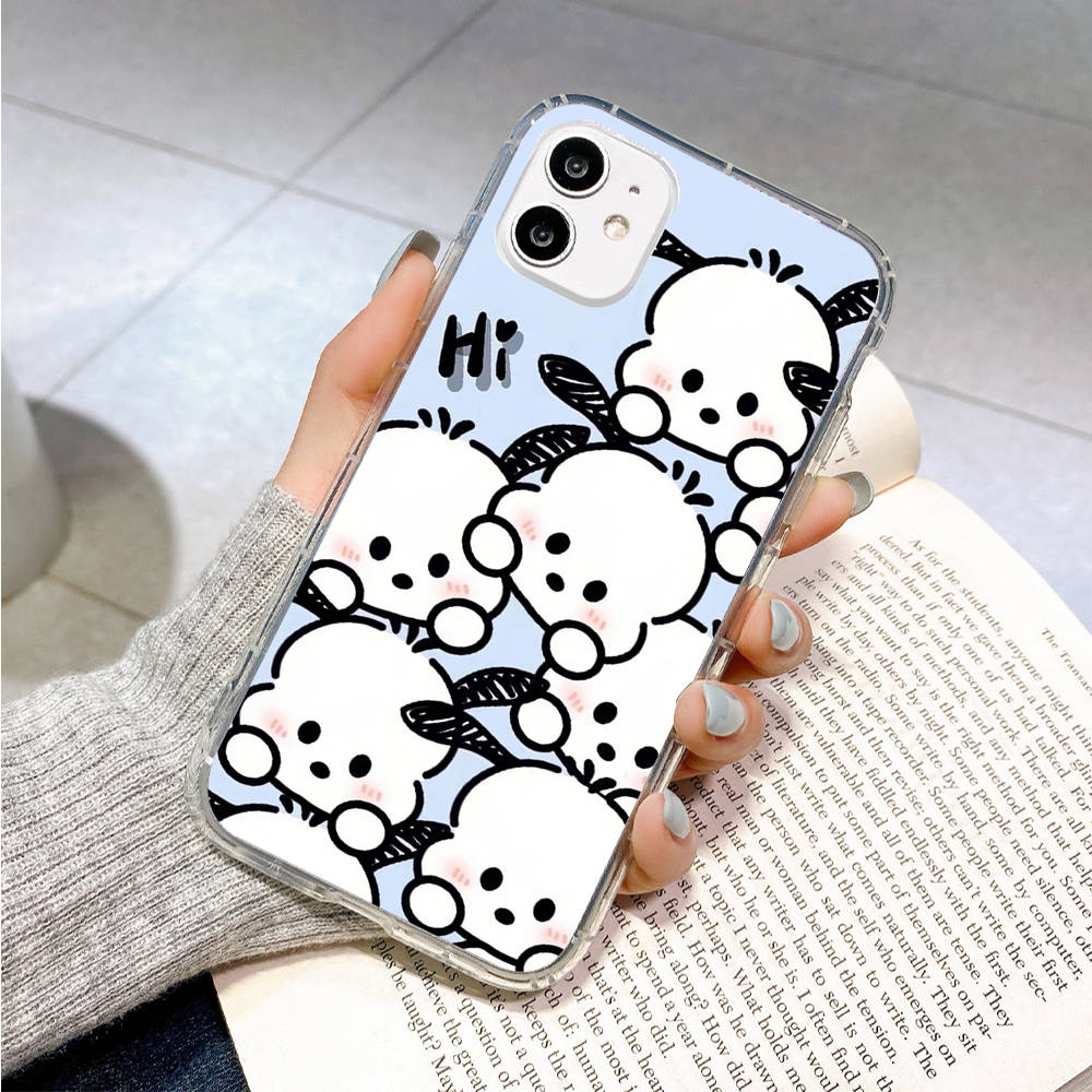 

Чехол для Samsung A04 A14 A23 A34 A54 M23 M33 M52 M53 Realme 10 9 C30S C35 C55 VIVO Y02S Y21 Y51 X80 Pro Прозрачный чехол LI25 Pochacco VIVO Y35 гагат