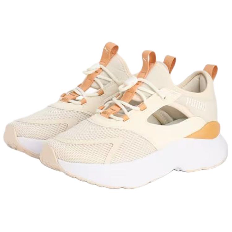Puma Softride Mayve Mule Soft Comfortable Fabric Synthetic Leather Slip Resistant Durable Low Top Running Shoes Women sneaker Light-Khaki 312001-03