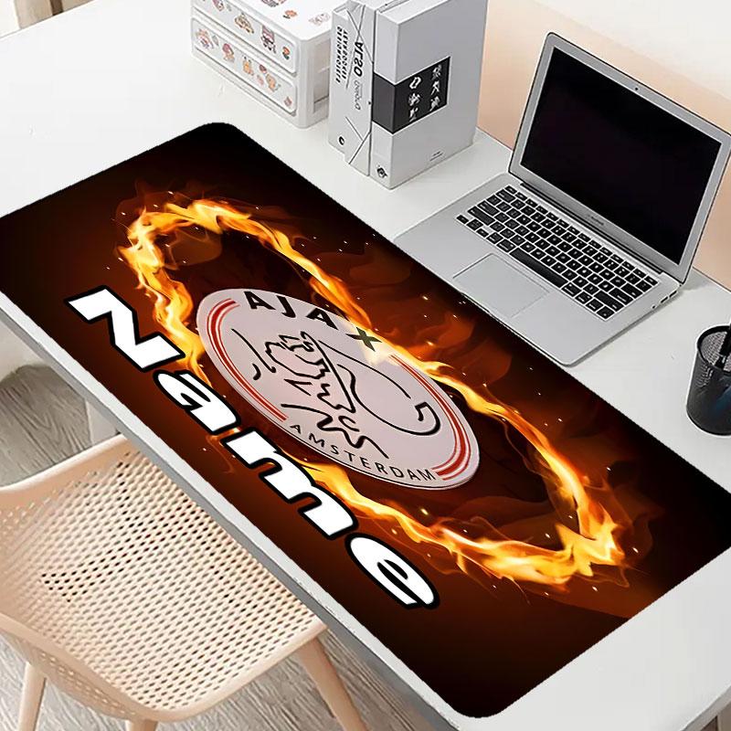 Custom Name Personalized Ajax Pattern Mousepad, Laptop PC Desk Mat, Decorative Desk Mat for Home Keyboard Pad Gift