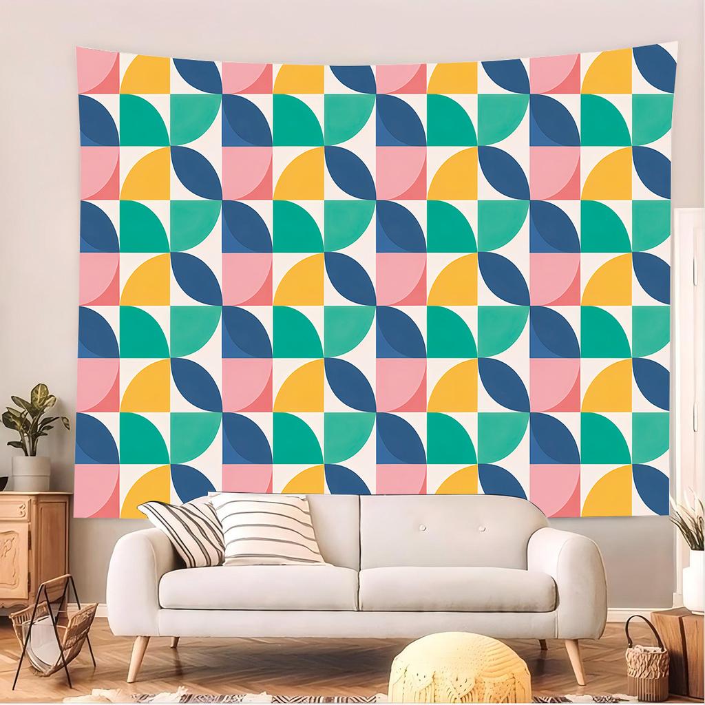 1Pc Bauhaus Abstract Printed Tapestry Living Room Background Wall Art Decoration Multi Size Space Pendant