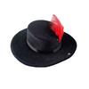 Vintage Fedora Hat Women Men Felt Vintage Hat Casual Festival Hat with Feather