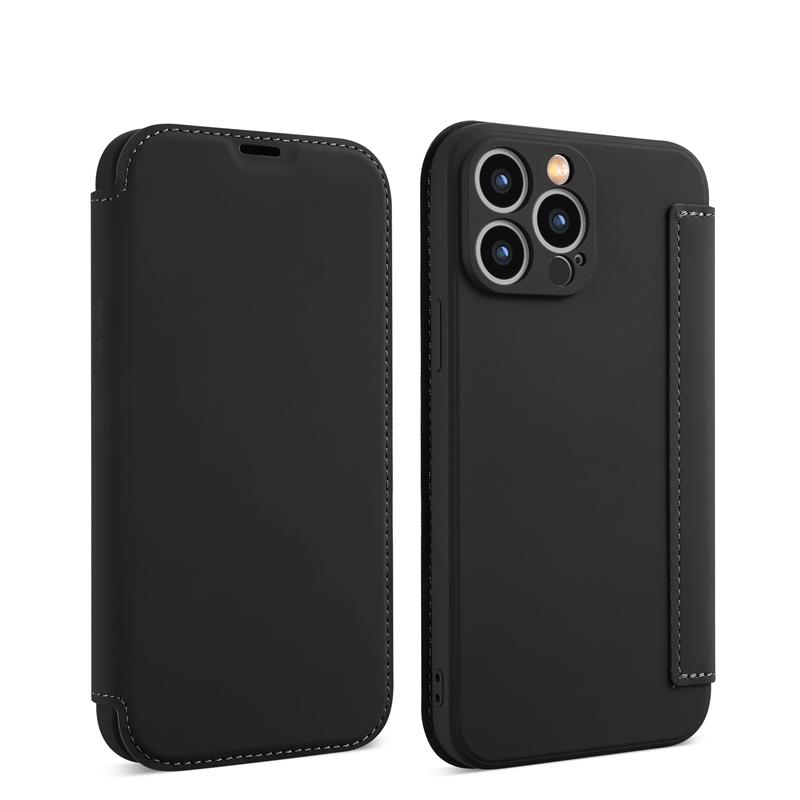 

Роскошный кожаный оригинальный флип-чехол-бумажник с жидким силиконом и флип-бумажником для APPLE iPhone 14 Plus 11 12 13 Pro Max Mini XS X XR 8 7 Plus SE, мягкий чехол For iPhone XR чёрный