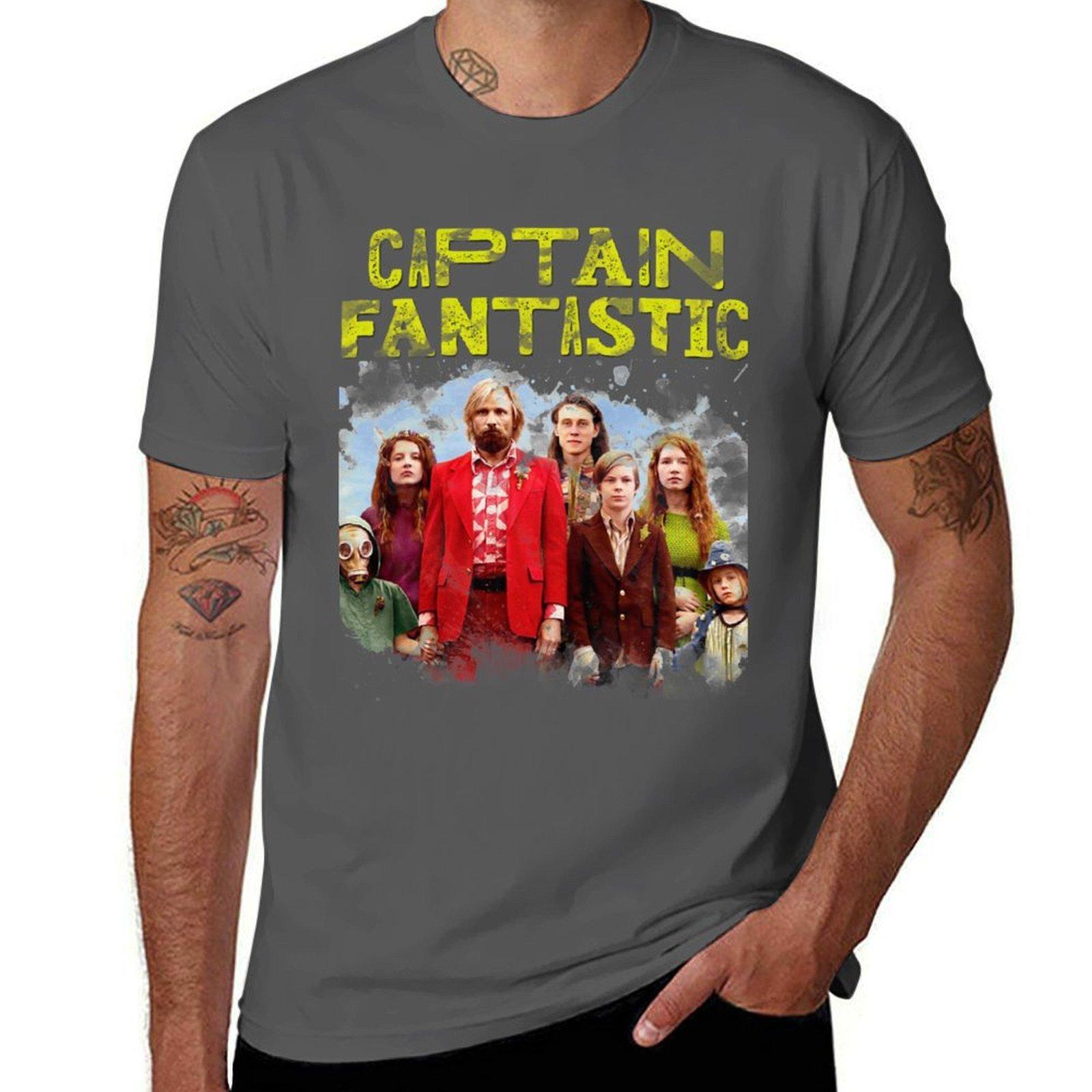 

Captain Fantastic movie poster in Watercolor style T-Shirt funny t shirts dark humor T-Shirt 4XL