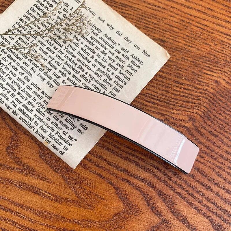 Elegantní acetátová jednobarevná pružinová spona Vintage Jednoduchá spona do vlasů na culík Vlasová spona Sponky do vlasů Ženy Vlasové doplňky Dárek