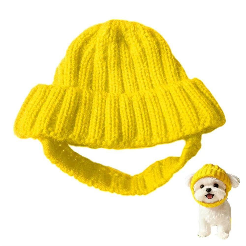 Cozy Soft Knit Pet Knitted Hat Playful Dog Design Pet Headwear Winter Dog Cap  Indoor Outdoor Use