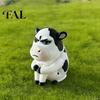 Tabletop Cow Decor 3D Printed Dairy Figurine, Cartoon Cattle Statue for Desk Decor, Office Shelf Ornament Mini Sculpture Home Office, Gift Animal