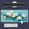 Blue Flower Mouse Pad Gamer Office Accessories Pc Cabinet Games Desk Mat Computer Desks Keyboard Gaming Mats Long Desk Pads