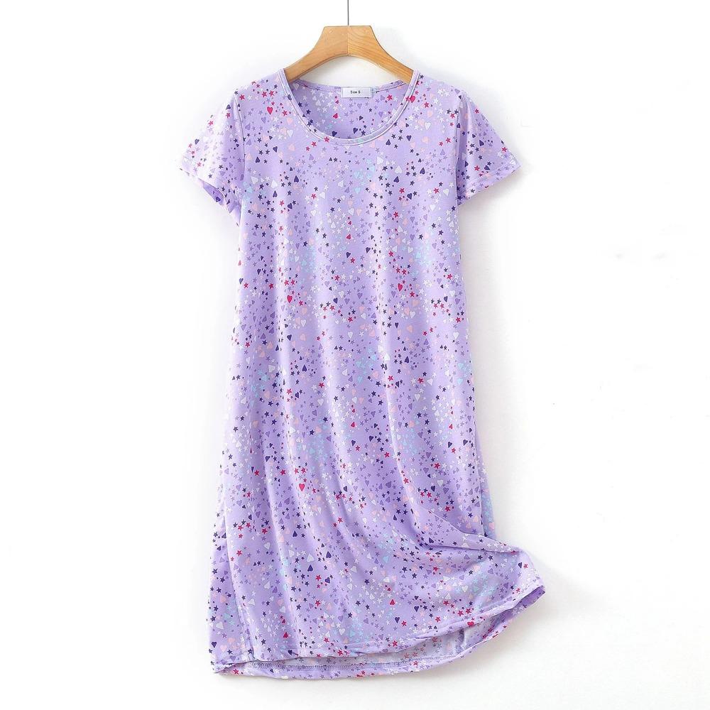 Fashion Casual Women Dress Short Sleeve Sleepwear Dresses Loose Fit Nightwear Home Clothes Nightie Loungewear Dresses