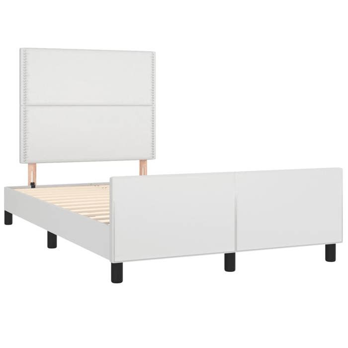 VidaXL Cadre de Lit avec Tête de Lit, Lit Rembourré, Lit Double, Lit Adulte de Chambre à Coucher Intérieur, Moderne, Blanc 3270555