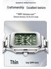 OFNS Six-Hand Men's Square Quartz Watch: Luminous, Day-Date, 30M Waterproof, Silicone Steel Band, Hot Seller