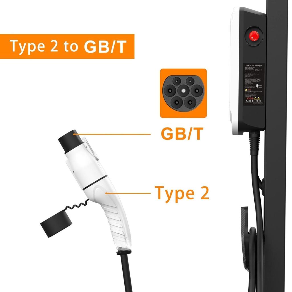 Type 2 To GBT Electric Vehicle Charging Plug Adapter Converter Connector, High Powered Support with Strong Compatibility