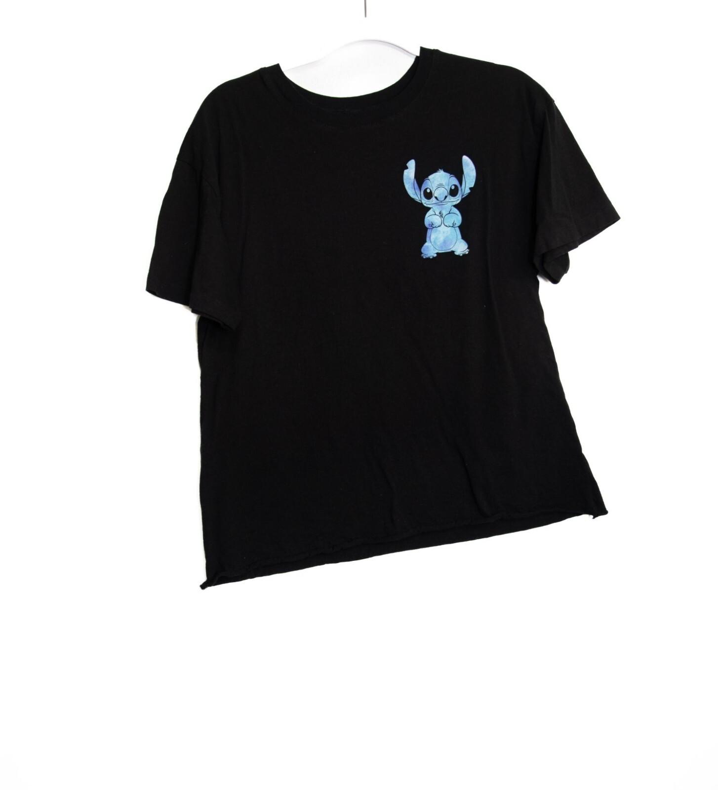 Disney Stitch Black T-Shirt Graphic Tee For Adults XL XXXXL