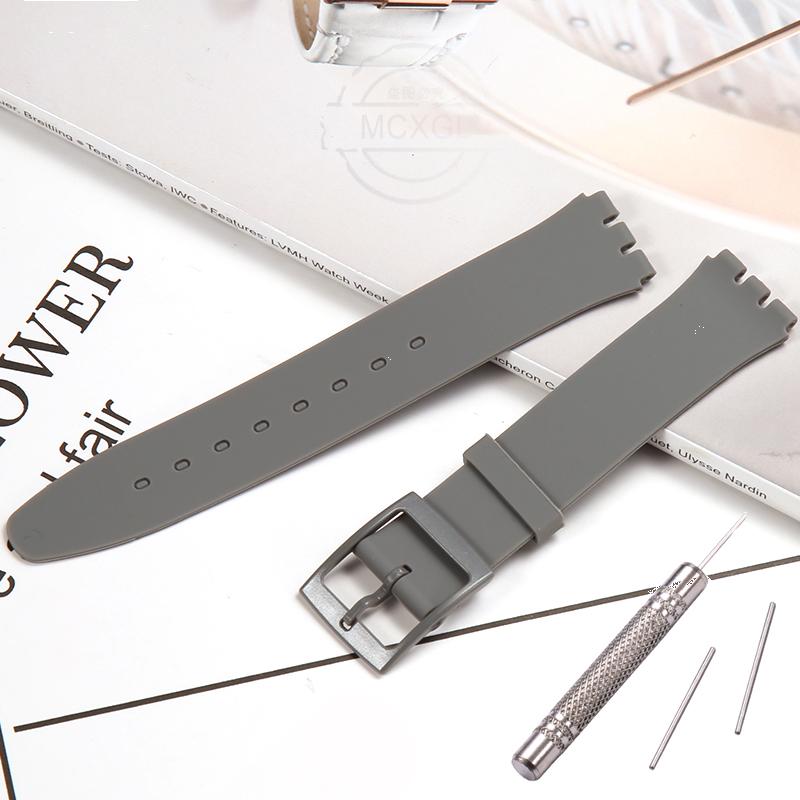 Silikonový řemínek pro Swatch SFS103 SFV107 SFN120 SFK397 SFK360 SFK361 Pásek na hodinky 16mm Dámský náramek Vodotěsné doplňky k hodinkám