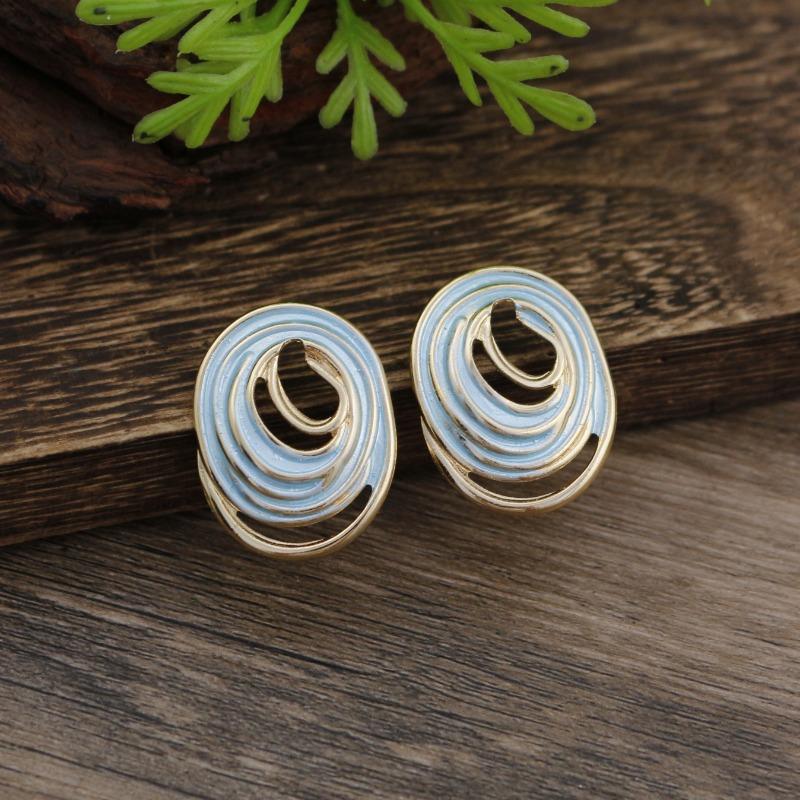New Enamel Geometric Flower Stud Earrings Women's Fashion Simple Irregular Flower Summer Versatile Earrings