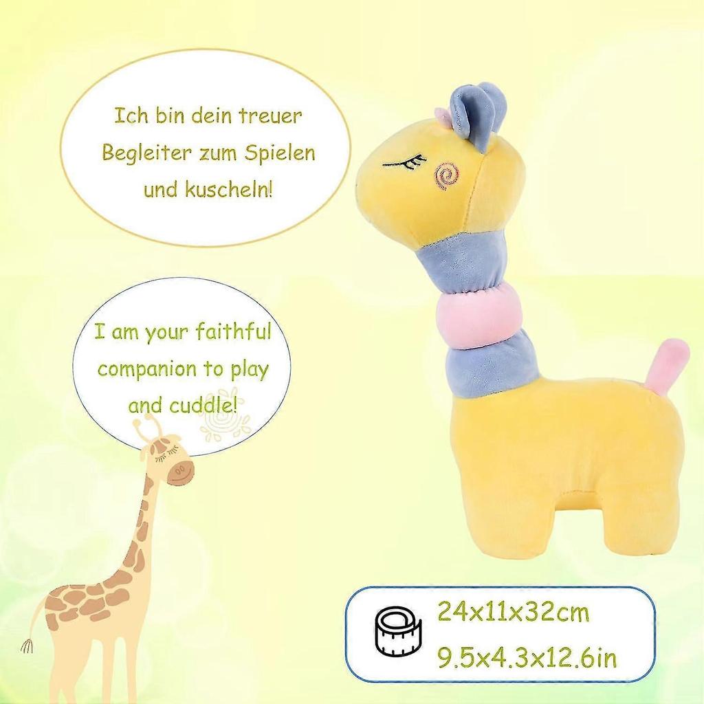 Giraffe Plush Toy, 35cm Soft Plush Dolls, Cute Giraffe Plushie Doll, Stuffed Animal Toys, Throw Cushion Doll, Cuddly Figures Plush(Yellow)