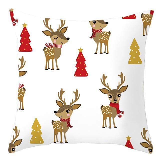 Cartoon Christmas Dog Car Pattern Pillow Case Festive Home Decoration Office Car Cushion Pillow Case