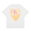 2023 Marchio trendy europeo e americano transfrontaliero RHUDE logo con lettera micro-etichetta motivo t-shirt a maniche corte uomo e donna high street larga h