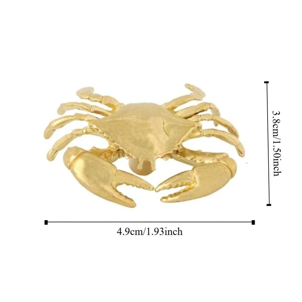 Tiere Retro Messing Schrankgriffe Luxus Beschläge Kleiderschranktürknöpfe Marine Stil Einzelbohrung Krabben Design Schubladengriffe Schrank