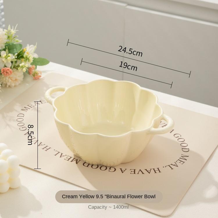 

Посуда керамическая подглазурная цветная большая емкость бинауральная японская миска для лапши быстрого приготовления бытовая с ручкой простая и современная