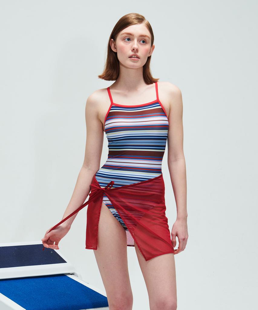 Dillaispul Mesh Mini Skirt - Red