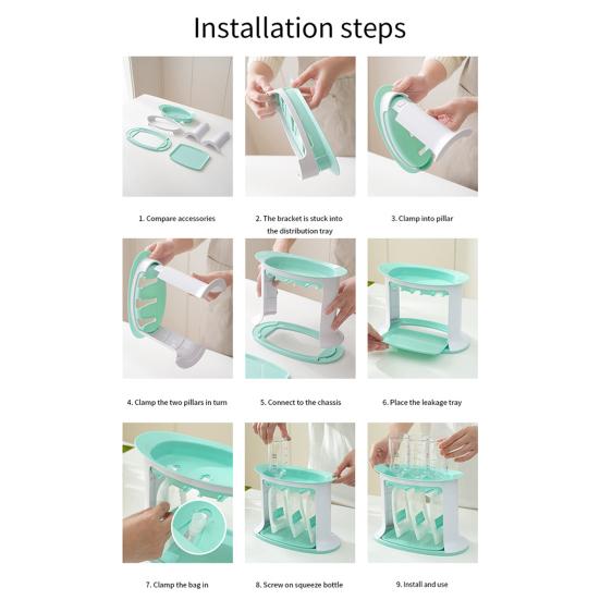 Yousheng Homemade Babies Food Squeeze Station with Reusable Bags Dishwasher Safe BPA-Free Toddlers Puree Food Maker Pouch Filling Station