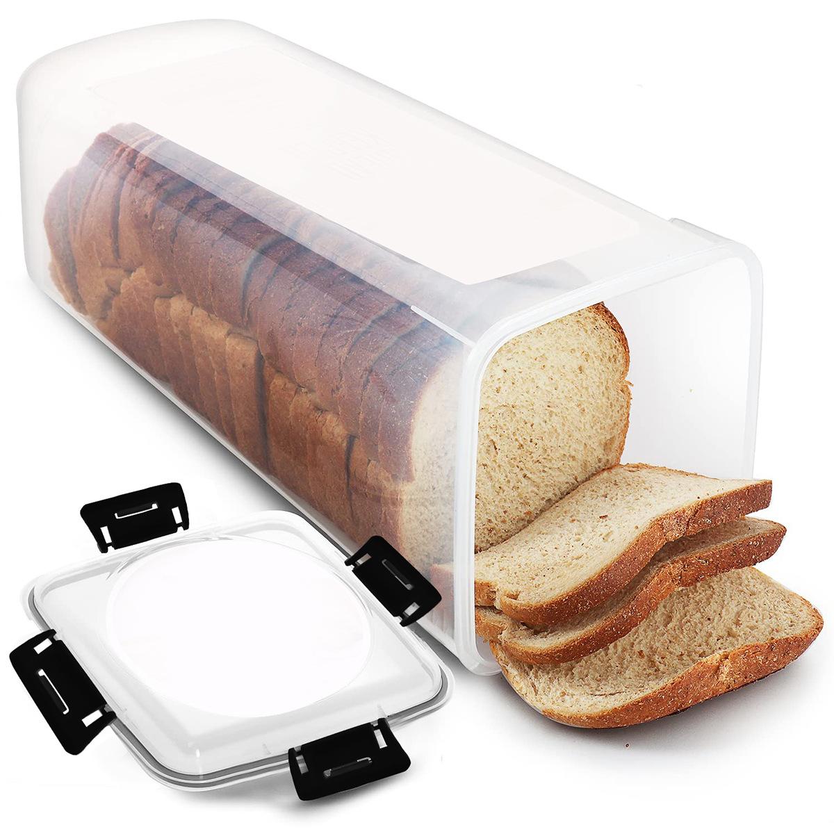 Bread Storage Container with Drawer Plastic Toast Keeper Box Airtight Freshness Sealer for Kitchen Pantry Organization Food Preservation No Drawer чёрный