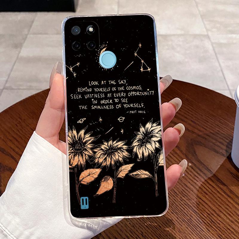 Casing For Realme C21Y C25Y C21 Case Aesthetic Fashion Cute Cat Transparent Silicone Soft TPU Back Cover RMX3261 RMX3265 RMX3201