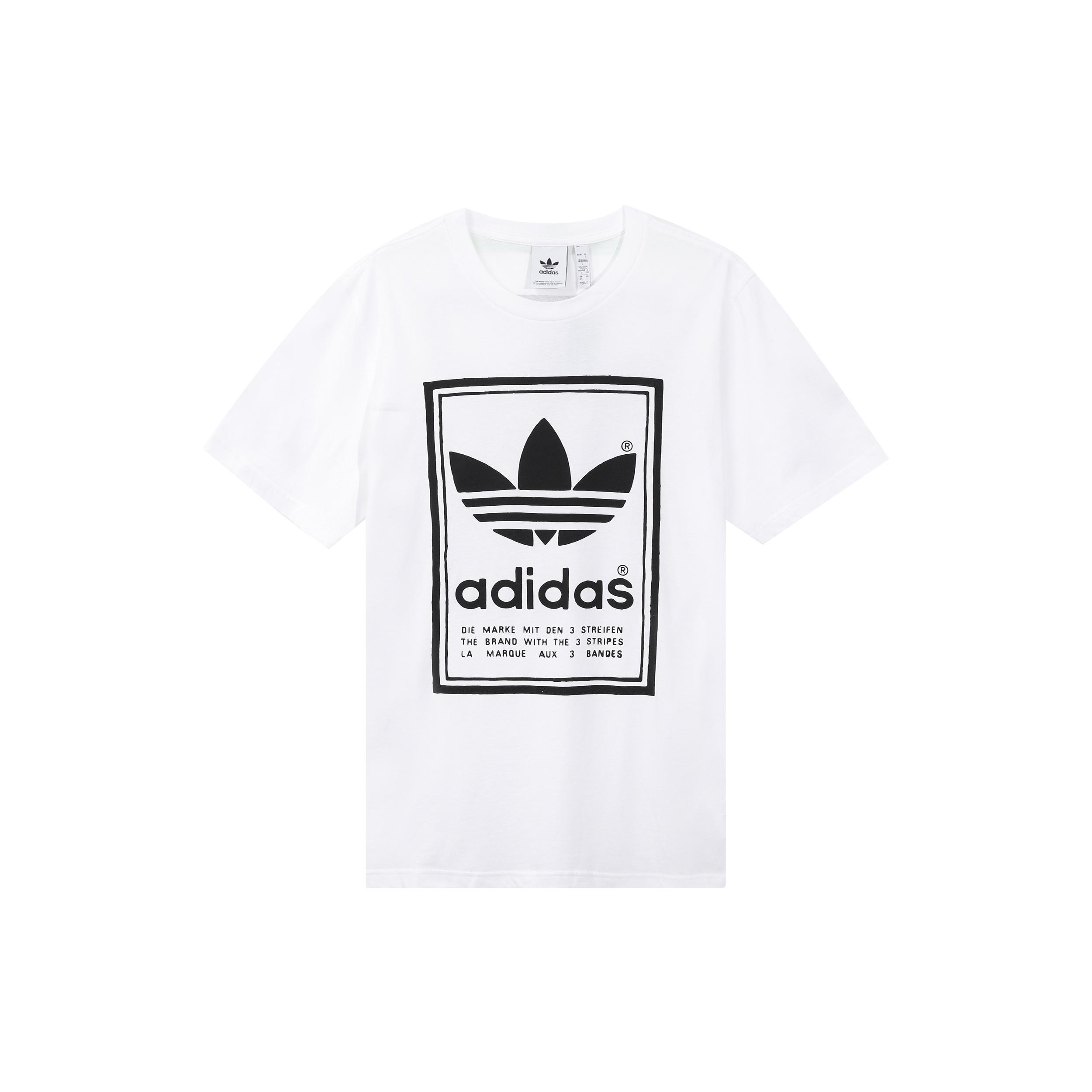 adidas originals Vintage Tee White Round Neck Breathable Short Sleeve Men s ED6916 L