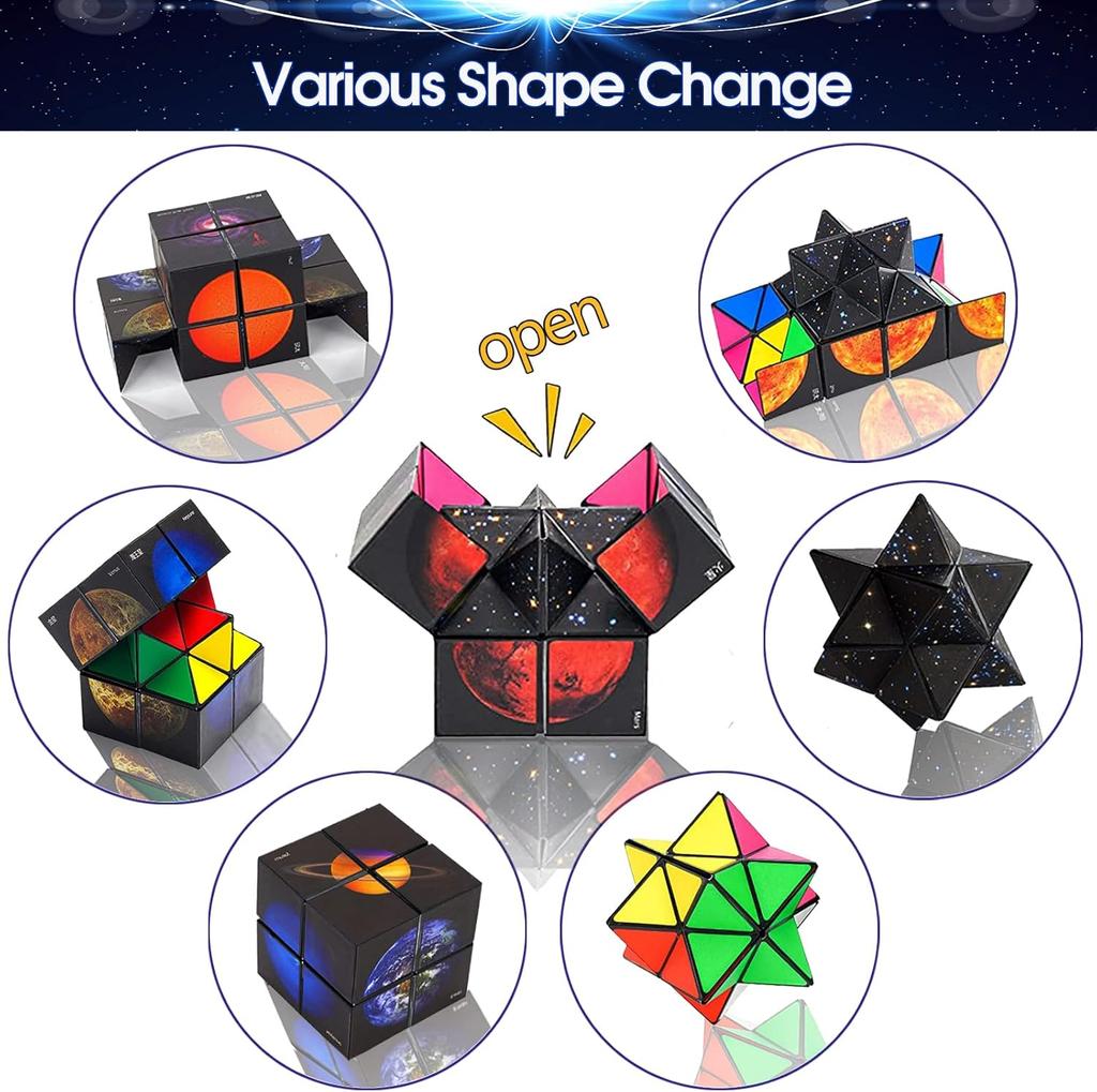 Educational Fidget Magic Cube Toy for Kids Ages 7-12, Stress Relief Sensory Infinity Cube Gift for Boys and Girls