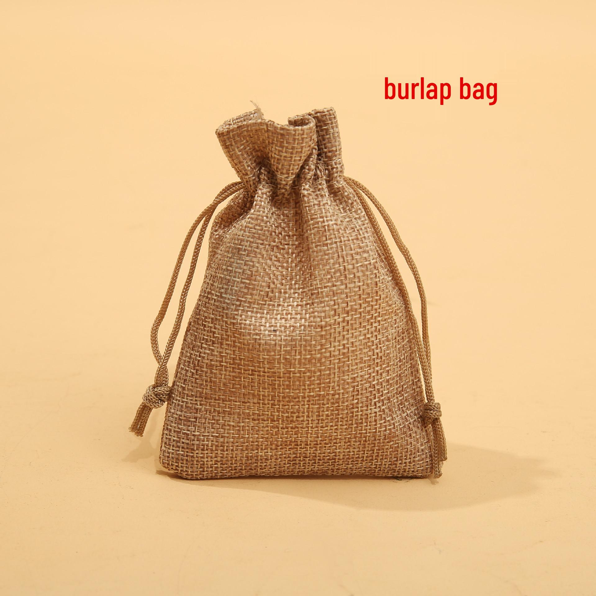 

Spot Faux Linen Jewelry and Gift Drawstring Pouch for Buddhist Bead Bracelets Linen 7x9 cm