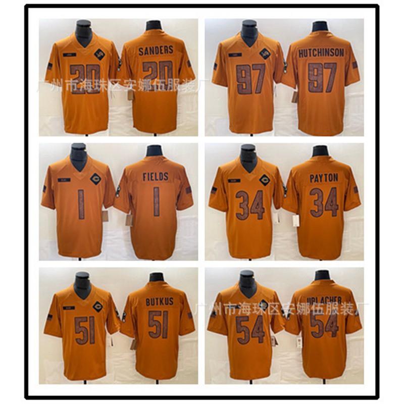 Klassisches American Football Trikot Tribute Edition 32 NFL Teams Retro Stil Baumwollmischung Sportshirt Herren