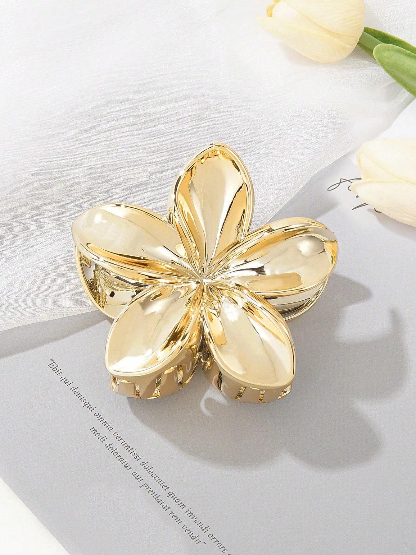 2 Pcs Fashion Simple Shiny Egg Flower Hair Claws For Women Girls Party Hair Accessories