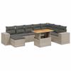 VidaXL Salon de Jardin avec Coussins 9 pcs, Canapés de Terrasse, Ensemble de Meubles de Patio, Mobilier d'Extérieur, Gris 3272775