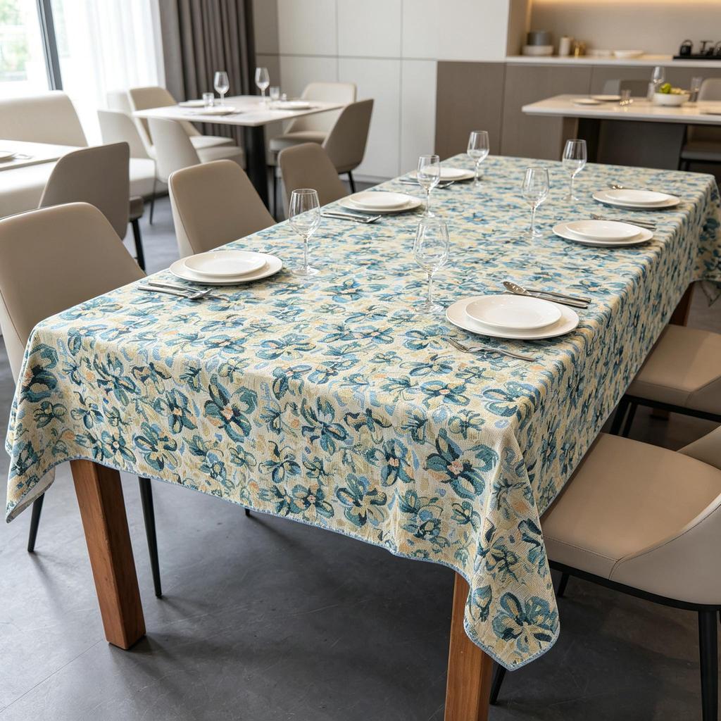 Tavolo da Pranzo Cucina Festa Celebrazione Rettangolare Cotone Lino Materiale Morbido Lavabile Tessuto Interno Casa Tovaglia