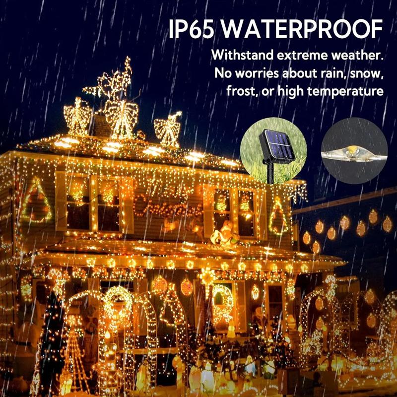 3000LM  Solar LED Fairy Light Outdoor Waterproof Festoon Garland String Lights Christmas Party Garden Solar Lamp Decorations