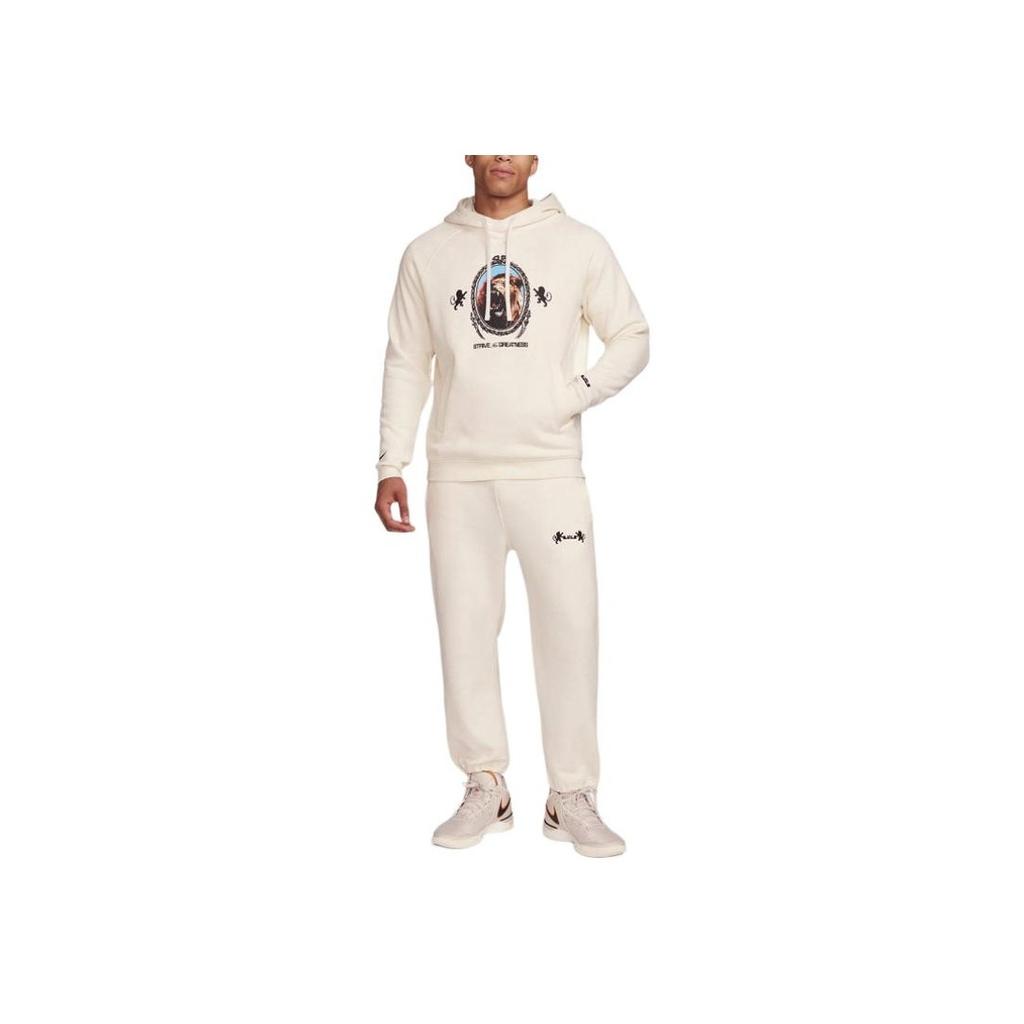 Nike Alphabet Pattern Print Long Sleeve Hoodie Men Tops Beige FB7124-027