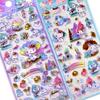 4 Pcs Hello Kitty Kuromi Melody 3D Relief Stickers Set for Kids Guka Decorative Diamond Stickers Mixed Animation Derivatives