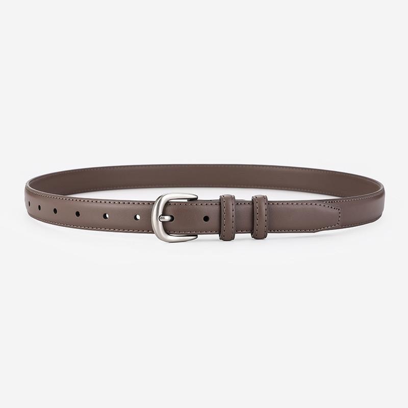 

Genuine Leather Womens Fashion Belt For Jeans Casual Office With Metal Buckle сірий колір