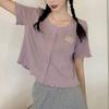 Summer Short Sleeve T-shirts Korean Loose Basic Female Clothing Fashionable Letter Embroidery Hotsweet Casual O-Neck Pullovers