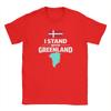 Lässige Grönland Flagge T-Shirts Herren O-Ausschnitt 100% Baumwolle T-Shirt Kurzarm T-Shirts Geburtstagsgeschenk Oberteile