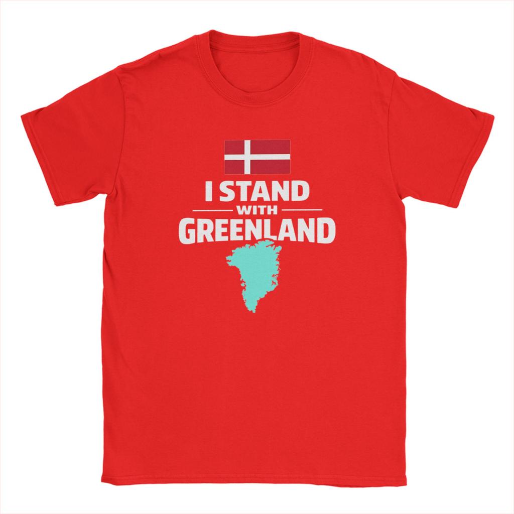 Lässige Grönland Flagge T-Shirts Herren O-Ausschnitt 100% Baumwolle T-Shirt Kurzarm T-Shirts Geburtstagsgeschenk Oberteile