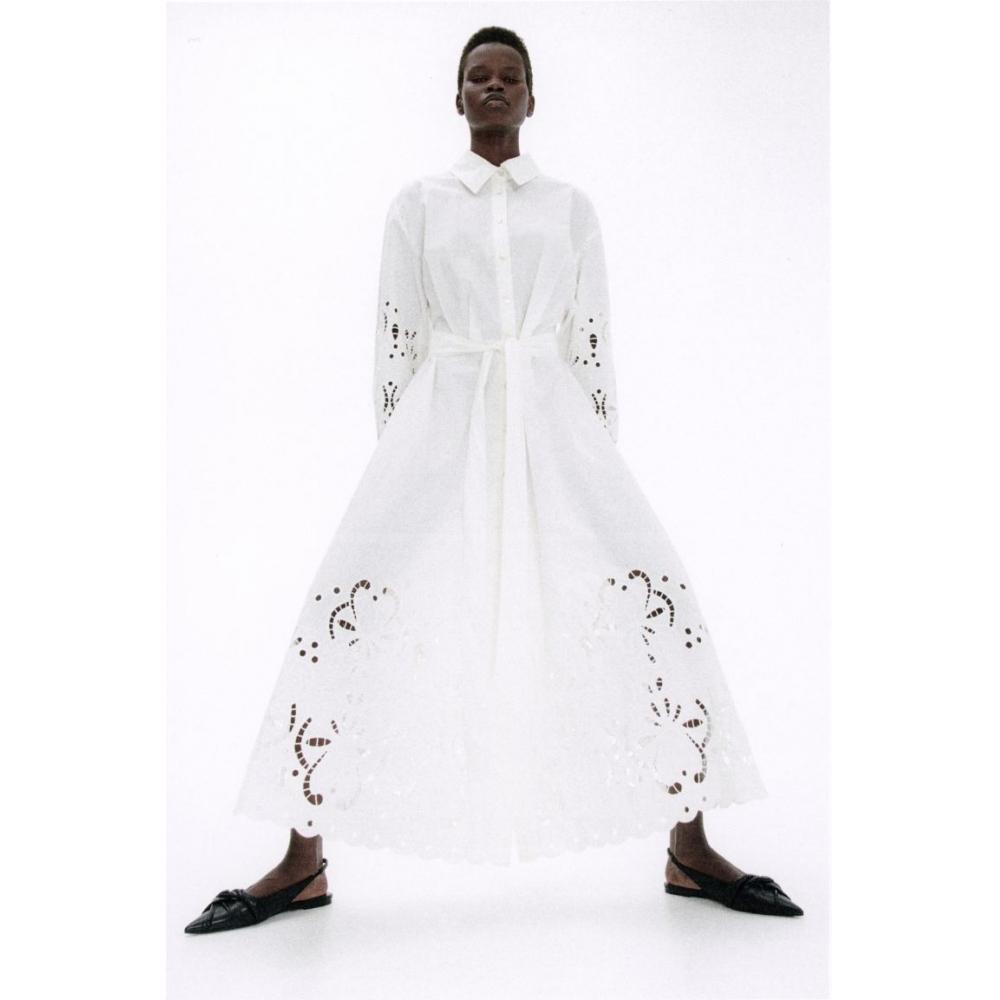 

Платье-рубашка HM Broderie Anglaise, белое