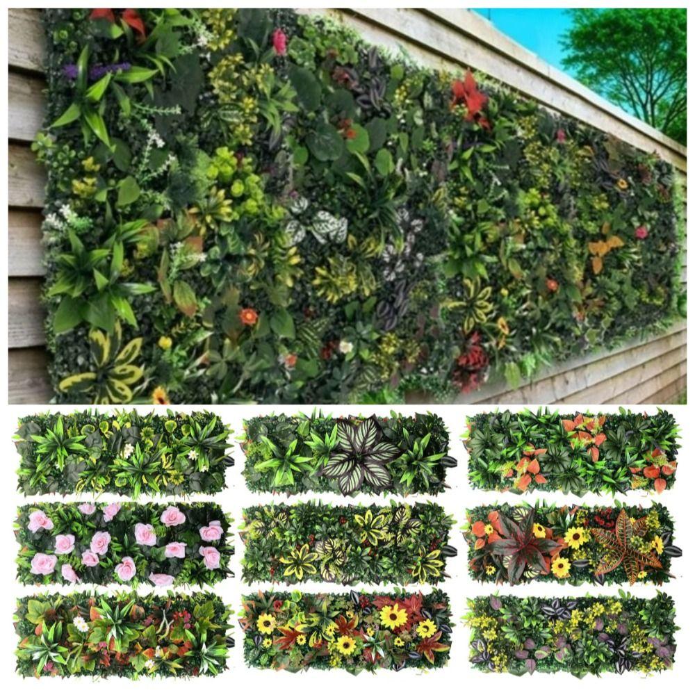 Flower Artificial Eucalyptus Carpet UV Protection Artificial Fern Grass Privacy Screen