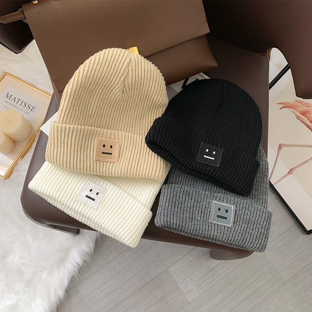 

Прохладные зимние черепа, осенние мужские шерстяные шапки, шапки в корейском стиле, вязаные шапки с улыбкой, женские шапочки