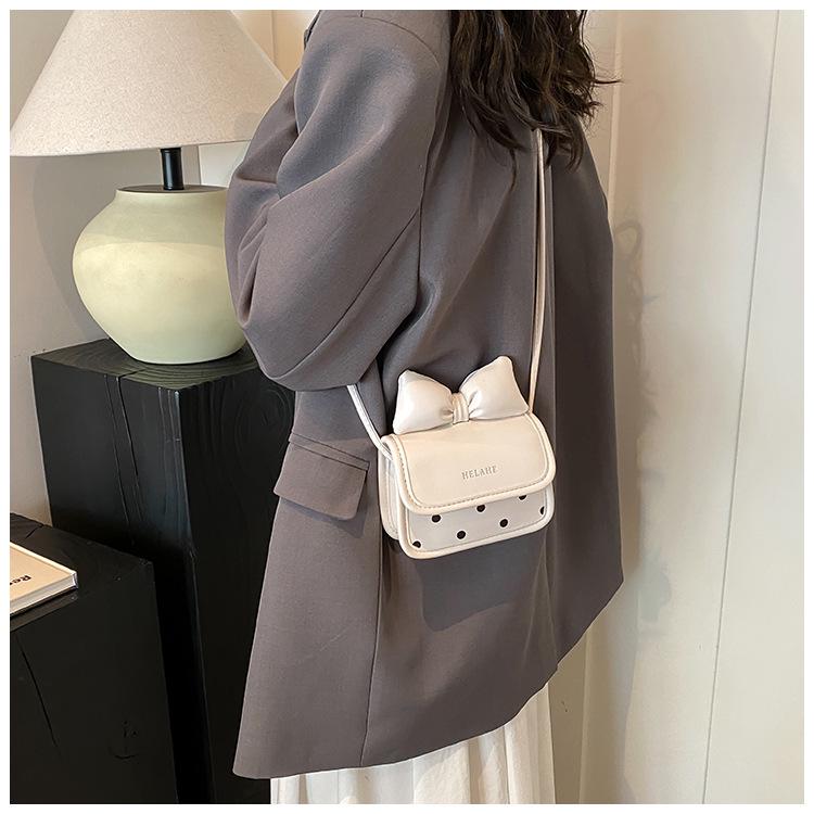 Children's Cute Bow Polka Dot Crossbody Bag with Coin Purse