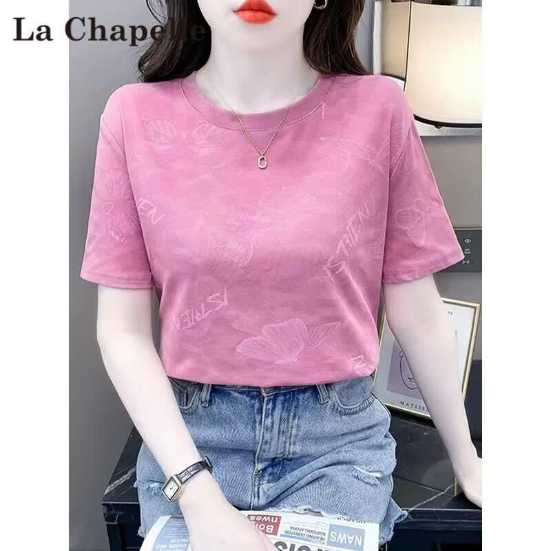 La Chapelle Women's 2026 Summer Floral Print Short Sleeve T-Shirt