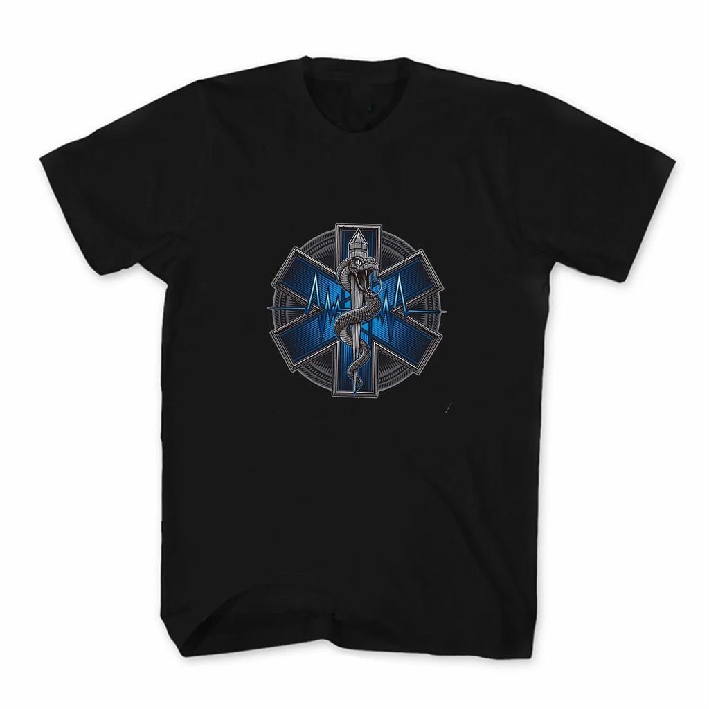 EMS EMT Star of Life symbol medical Paramedics T Shirt. New 100% Cotton Short Sleeve O-Neck Casual T-shirts Loose Top Size S-3XL